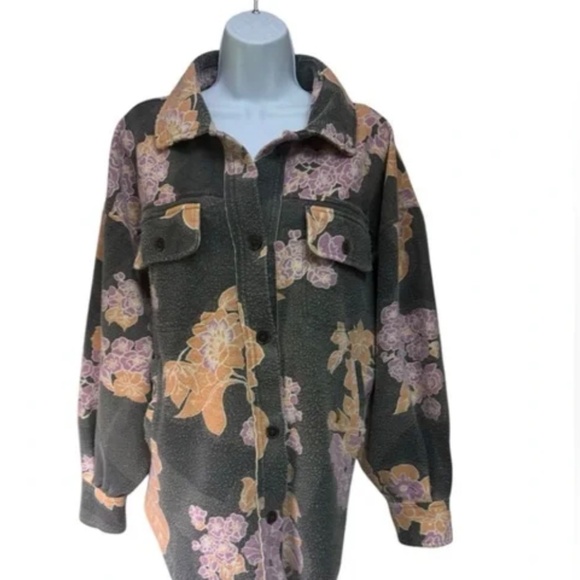 Free People 😎 Floral Gray Jacket for Women - Picture 2 of 4